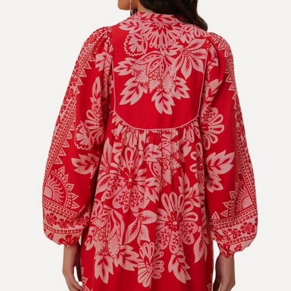 FARM Rio Red Floral Mini Dress - Picture 7 of 7